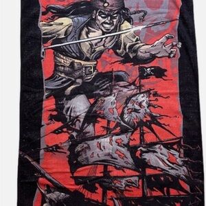 NWT Disney Pirates of the Caribbean Towel - Red, Black, Beige